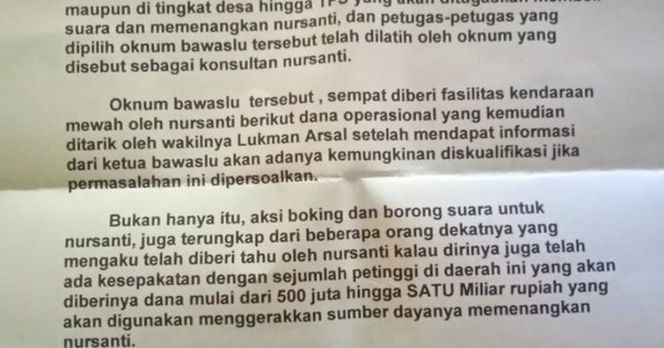 Beredar Selebaran SANTUN Akan Beli Suara Masyarakat Sinjai Melalui Penyelenggara