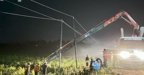 PLN Pulihkan Pasokan Listrik 24.309 Pelanggan Akibat Cuaca Ekstrem di Sidrap