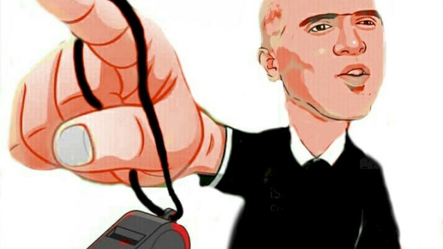 Karikatur wasit Ahmed Al Kaf (Dodi/harian.news)