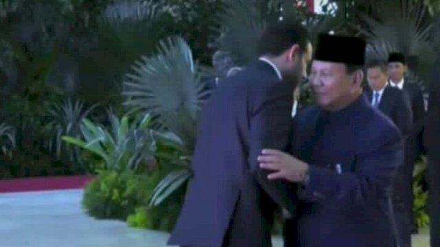 Prabowo Subianto menyambut tamu negara di acara pelantikannya (YouTube: Sekretariat Presiden)