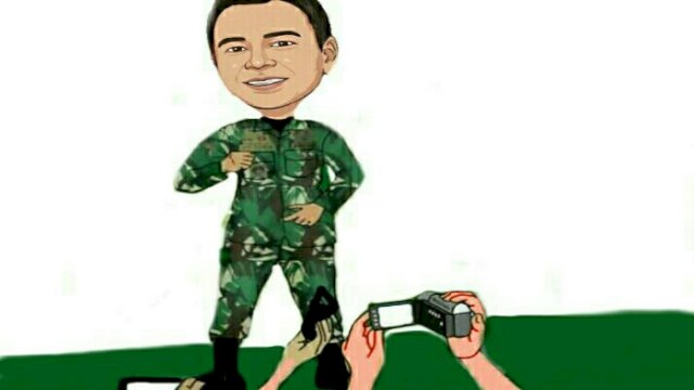 Karikatur Raffi Ahmad di acara pembekalan Akmil Magelang (Dodi/harian.news)