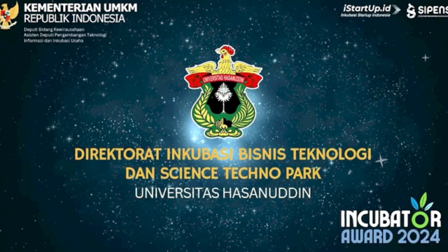 IBT-STP Unhas Cetak Prestasi di Incubator Award 2024 dari Kementerian UMKM