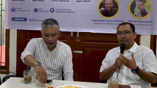 Pengamat Politik UIN Alauddin Makassar, Febrianto Syam (kanan). 