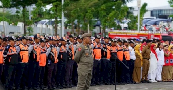 Satpol PP Ikut Apel Kesiapsiagaan Bencana Hidrometeorologi Makassar