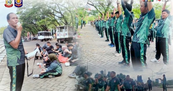 Satpol PP Kota Makassar Gelar Giat Kesamaptaan Rutin