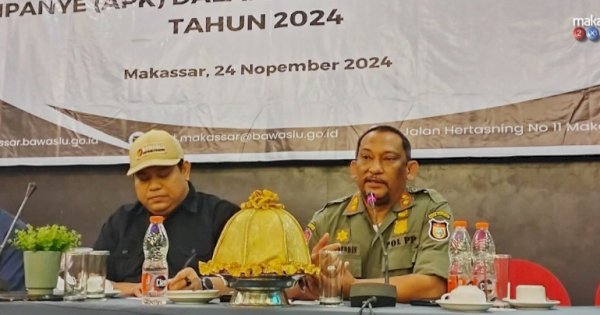 Satpol PP dan Bawaslu Gelar Rakor Penertiban APK di Masa Tenang Pilkada Makassar 