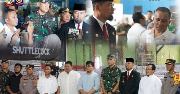 Sekertaris Satpol PP Dampingi Pjs Wali Kota Makassar Tinjau Gudang Logistik KPU