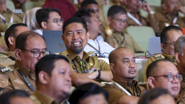 Penjabat Sementara (Pjs) Wali Kota Makassar, Andi Arwin Azis, menghadiri Rapat Koordinasi Nasional (Rakornas) antara Pemerintah Pusat dan Daerah di Sentul International Convention Center, Bogor, Jawa Barat, Kamis (7/11/2024). 
