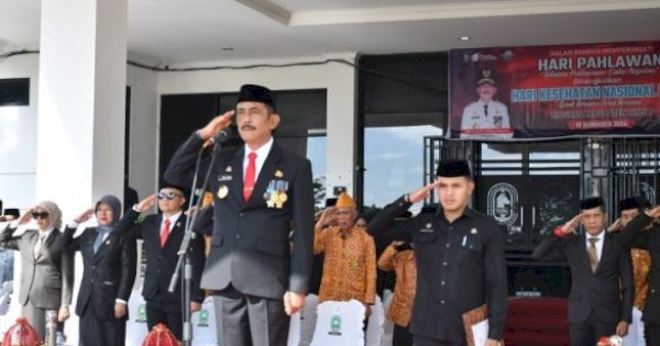 Upacara Hari Pahlawan dan HKN, Pj Bupati Sinjai Serahkan Penghargaan untuk Veteran