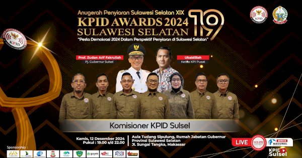 Digelar di Rujab Gubernur, KPID Award Sulsel 2024 Siapkan 21 Kategori Pemenang