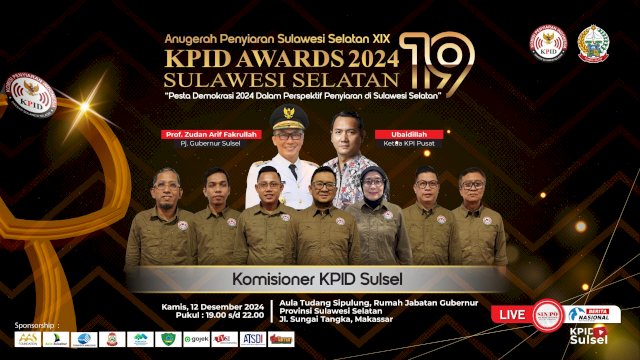 Digelar di Rujab Gubernur, KPID Award Sulsel 2024 Siapkan 21 Kategori Pemenang