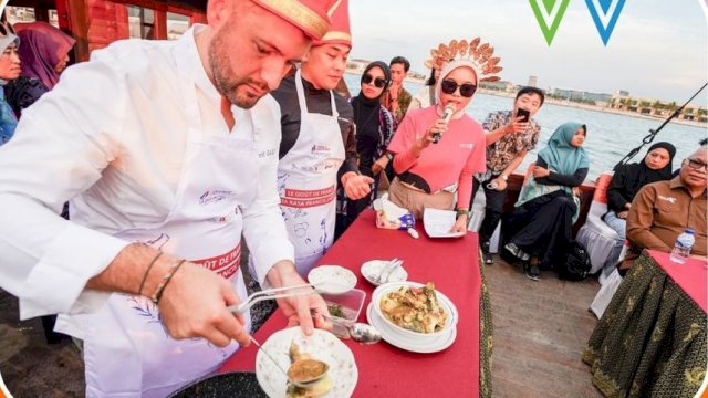 Makassar Gelar Pekan Gastronomi Prancis, Kolaborasi Budaya dan Kuliner di Atas Kapal Pinisi