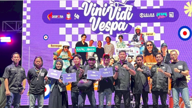 Bappeda Makassar Hadiri Vespa City Rally di Pantai Losari