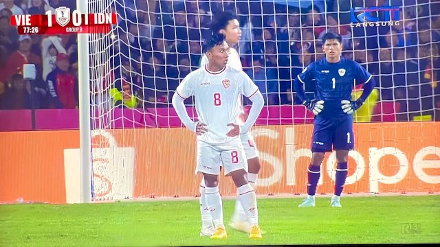 Indonesia kalah dari Vietnam 0-1 di Grup B AFF 2024 ||tangkap layar live RCTI