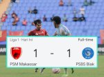 Drama Gol Injury Time, PSM Makassar Raih 1 Poin di Balikpapan