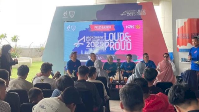 Gelaran press converence Makassar Half Marathon 2025 di Nipah Mall. (Foto: Gita/HN)