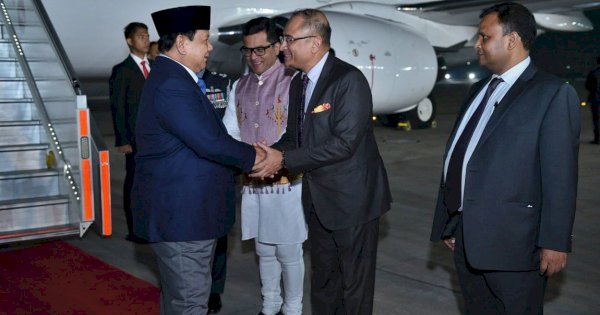 Presiden Republik Indonesia Prabowo Subianto Telah Tiba di India
