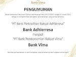 Perubahan Nama dan Logo PT Bank Perkreditan Rakyat Adhierresa menjadi PT Bank Perekonomian Rakyat Vima