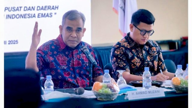 Ahmad Muzani berbicara di hadapan para kepala daerah terpilih Provinsi Lampung dalam acara silaturahmi Partai Gerindra, membahas sinergi pusat dan daerah ||instagram@mirzajihan