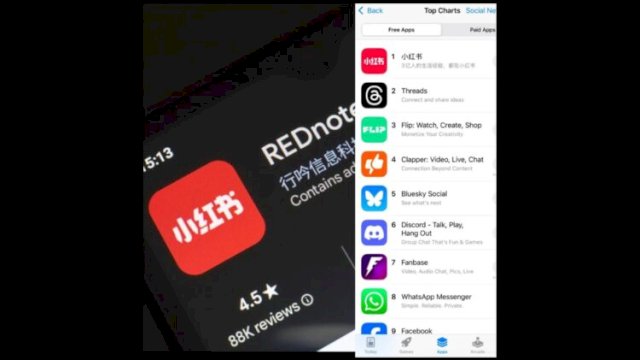 TikTok terancam diblokir di AS. RedNote, aplikasi asal China, hadir dengan fitur unik dan integrasi belanja online, kini jadi aplikasi nomor 1 di App Store dan siap jadi platform media sosial baru ||X@ChinaCoin