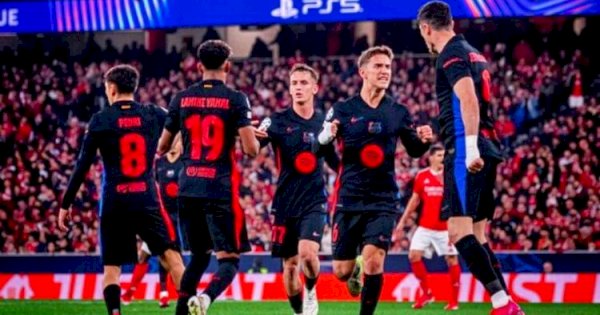 Barcelona Tumbangkan Benfica 5-4 di Laga Dramatis Liga Champions