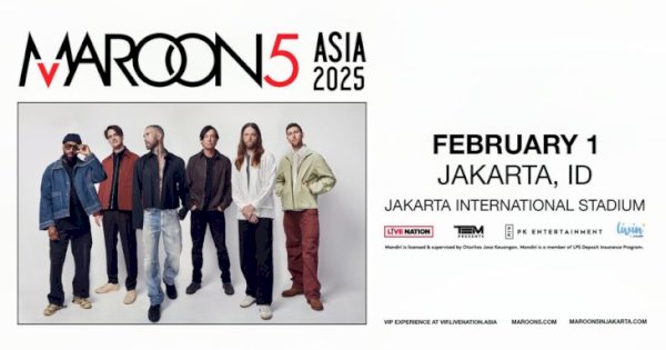 Konser Maroon 5 Jakarta 2025, Jadwal dan Info Penukaran Tiket