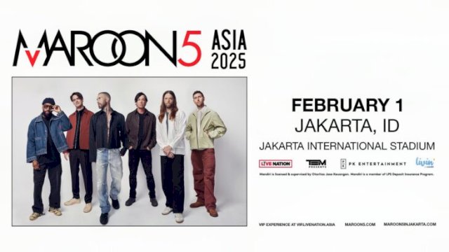 Grup band legendaris asal Amerika Serikat, Maroon 5, gelar konser di JIS pada 1 Februari 2025 dalam rangkaian tour Asia 2025 ||X@turmericwizard