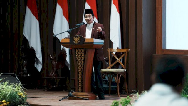 Menag Nasaruddin Umar menjadi pemateri di giat Retreat Kepala Daerah di Akmil Magelang, Rabu (26/2/25) ||humaskemenag