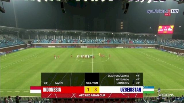 Timnas Indonesia U-20 tersingkir dari Piala Asia U-20 2025 usai kalah 1-3 dari Uzbekistan || tangkap layar Sportstar2HD 