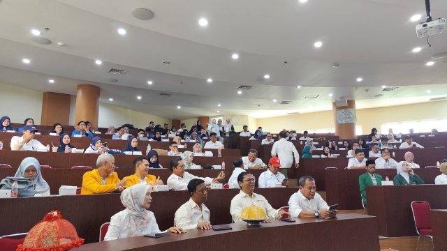 Suasana pelantikan Aspikom Sulselbar di Kampus UMI Makassar.