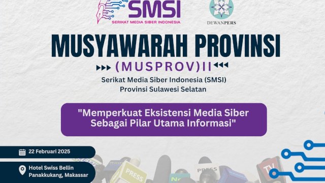 SMSI Sulsel Gelar Musprov 22 Februari di Makassar, Diikuti Para Pimpinan Media
