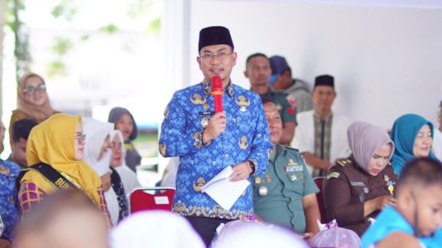 Pj Bupati Jeneponto, Reza Faisal Saleh saat membuka kegiatan Manasik Haji Cilik yang diselenggarakan FKG PAI TK di lapangan Pasamaturukang ||handover 