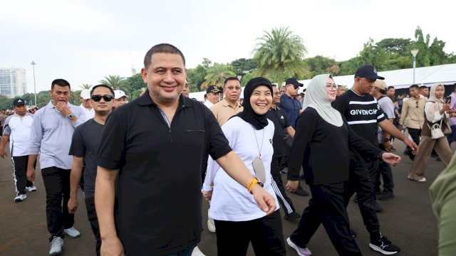 Wali Kota Makassar terpilih Munafri Arifuddin dan Wakil Wali Kota Makassar Aliyah Mustika Ilham Lakukan Gladi Pelantikan Kepala Daerah di Monas, Dok Humas Pemkot Makassar.