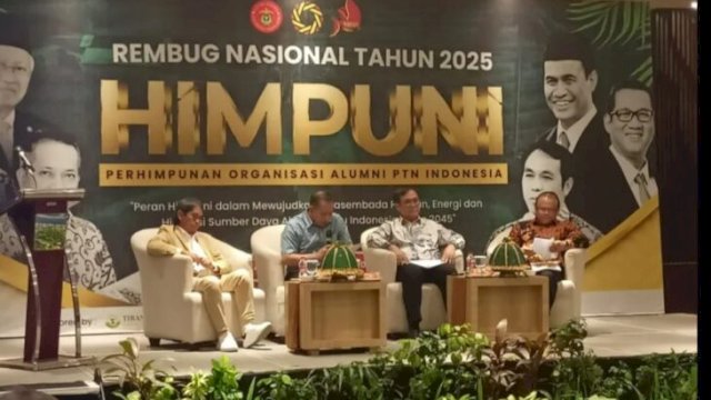 Diskusi panel dalam rembuk nasional Himpuni 2025 membahas swasembada pangan dan energi ||Ist 