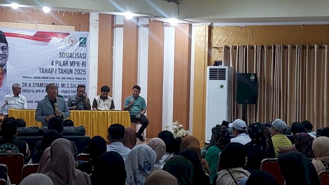 Anggota DPR RI Dapil 1, Syamsu Rizal MI sosialisasi 4 pilar di Makassar. Dok. 