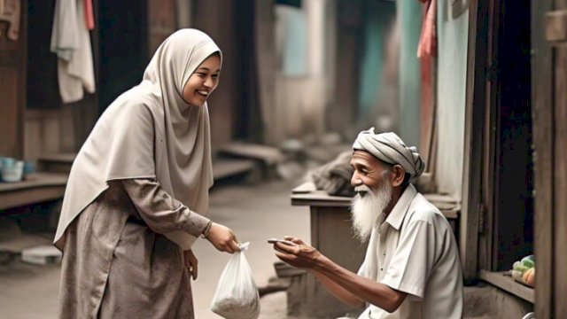 Berbagi kebahagiaan dengan saudara yang membutuhkan. Zakat Fitrah, wujud kepedulian kita ||AI_byharian.news