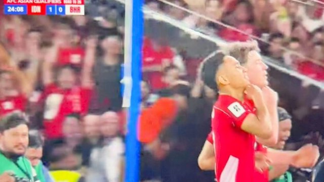 Timnas Indonesia unggul lebih dulu atas Bahrain di SUGBK! Ole Romeny cetak gol usai kerja sama apik dengan Marselino Ferdinan ||tangkaplayar 
