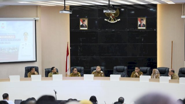 Wali Kota Makassar Munafri Arifuddin, saat Memimpin Rakor Perdana Pemerintah Kota Makassar, Foto: Humas Pemkot Makassar.