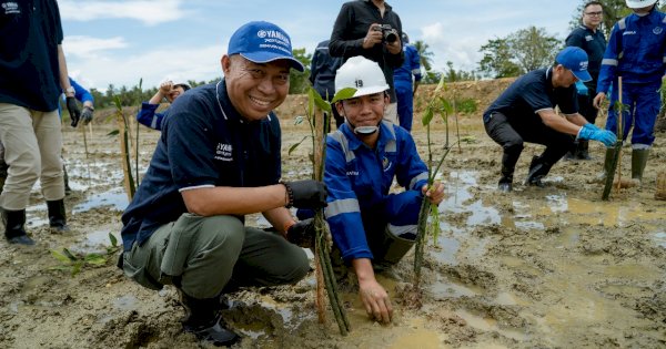 Yamaha Motor Group Perkuat Komitmen Lingkungan, Tanam Ratusan Ribu Mangrove di Bone