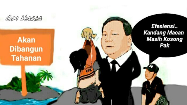 Karikatur rencana Presiden Prabowo bangun penjara koruptor (Dodi/harian.news)