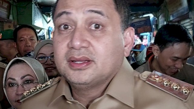 Wali Kota Makassar Munafri "Appi" usai tinjau pasar Panakkukang, Selasa (25/3). Foto: HN