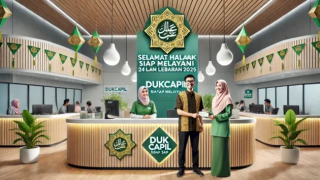 Butuh KTP & KK saat libur lebaran? tenang, Dukcapil Sulsel tetap melayani! Cek jadwal di sini ||imageAI_byharian.news