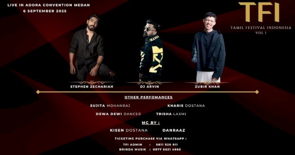 Tamil Festival Indonesia 2025 Hadir di Medan: Konser Musik Tamil Terbesar di Indonesia