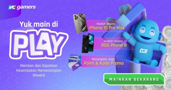 VCGamers Rilis Fitur PLAY, Top Up Game Bisa Dapat iPhone 15 Pro Max