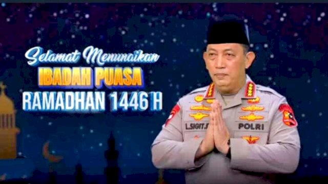 Kapolri Jenderal Polisi Listyo Sigit Prabowo saat menyampaikan ucapan selamat menunaikan ibadah puasa Ramadan 1446 H ||tangkap layar Instagram@divisihumaspolri