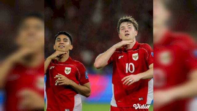Selebrasi Ole Romeny setelah mencetak gol kemenangan untuk Timnas Indonesia melawan Bahrain di Kualifikasi Piala Dunia 2026, Selasa (25/3/2025) di SUGBK ||tangkaplayarvidio