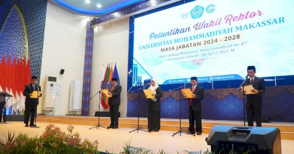 Pelantikan Empat Wakil Rektor, Unismuh Makassar Mantapkan Langkah Menuju Kampus Riset Global
