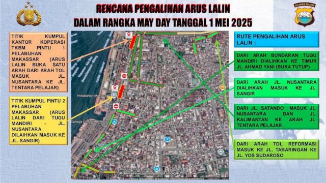 Rekayasa lalu lintas May Day 2025. Foto: dok