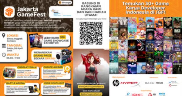 Game Application and Technology (GAT) BINUS UNIVERSITY Gelar Jakarta GameFest 2025 (JGF): Pameran Game, Indie Spotlight, Battle Arena dengan Hadiah hingga Jutaan Rupiah!