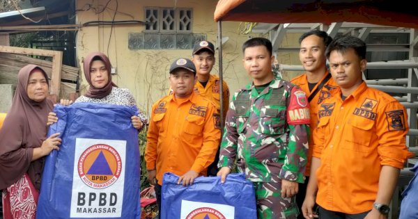 Pascakorban Kebakaran Bongaya, BPBD Makassar Salurkan Bantuan